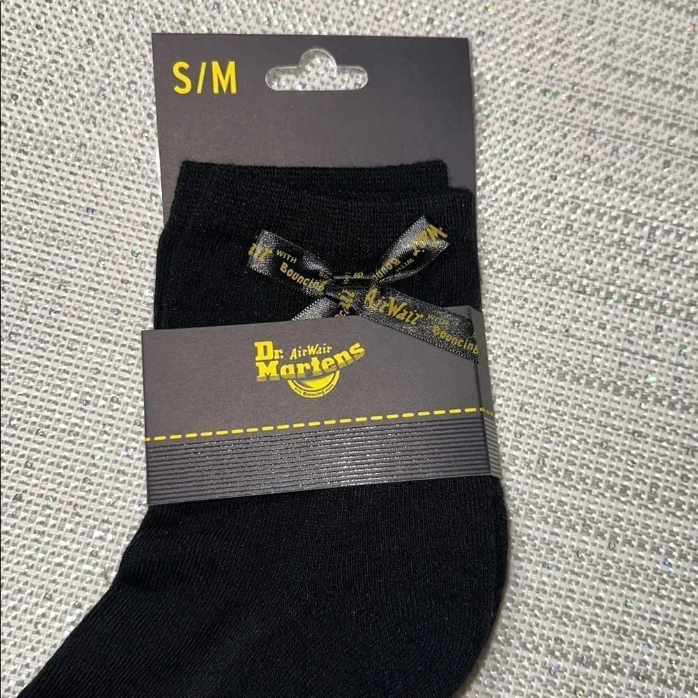 Dr.Martens Black Ankle Bow Organic Cotton Blend Socks